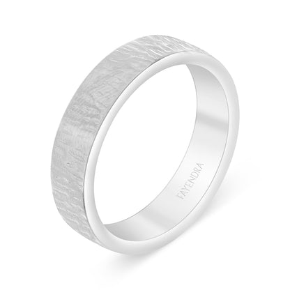 Sterling Silver 925 Wedding Ring Rhodium Plated For Men