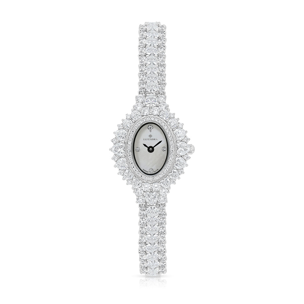 Stainless Steel 316 Watch Embedded With White Zircon - MOP DIAL