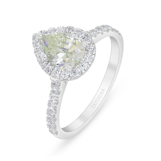 Sterling Silver 925 Ring Rhodium Plated Embedded With Diamond Zircon And White Zircon