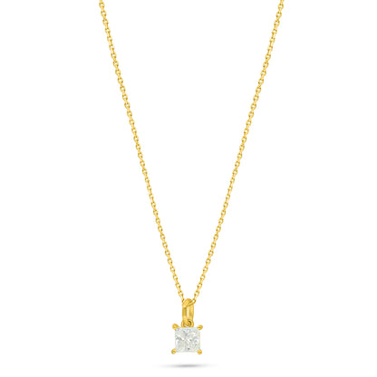 Sterling Silver 925 Necklace Golden Plated Embedded With White Zircon