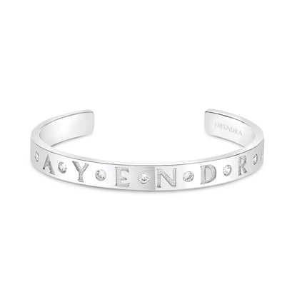 Sterling Silver 925 Bracelet Rhodium Plated Embedded With White CZ