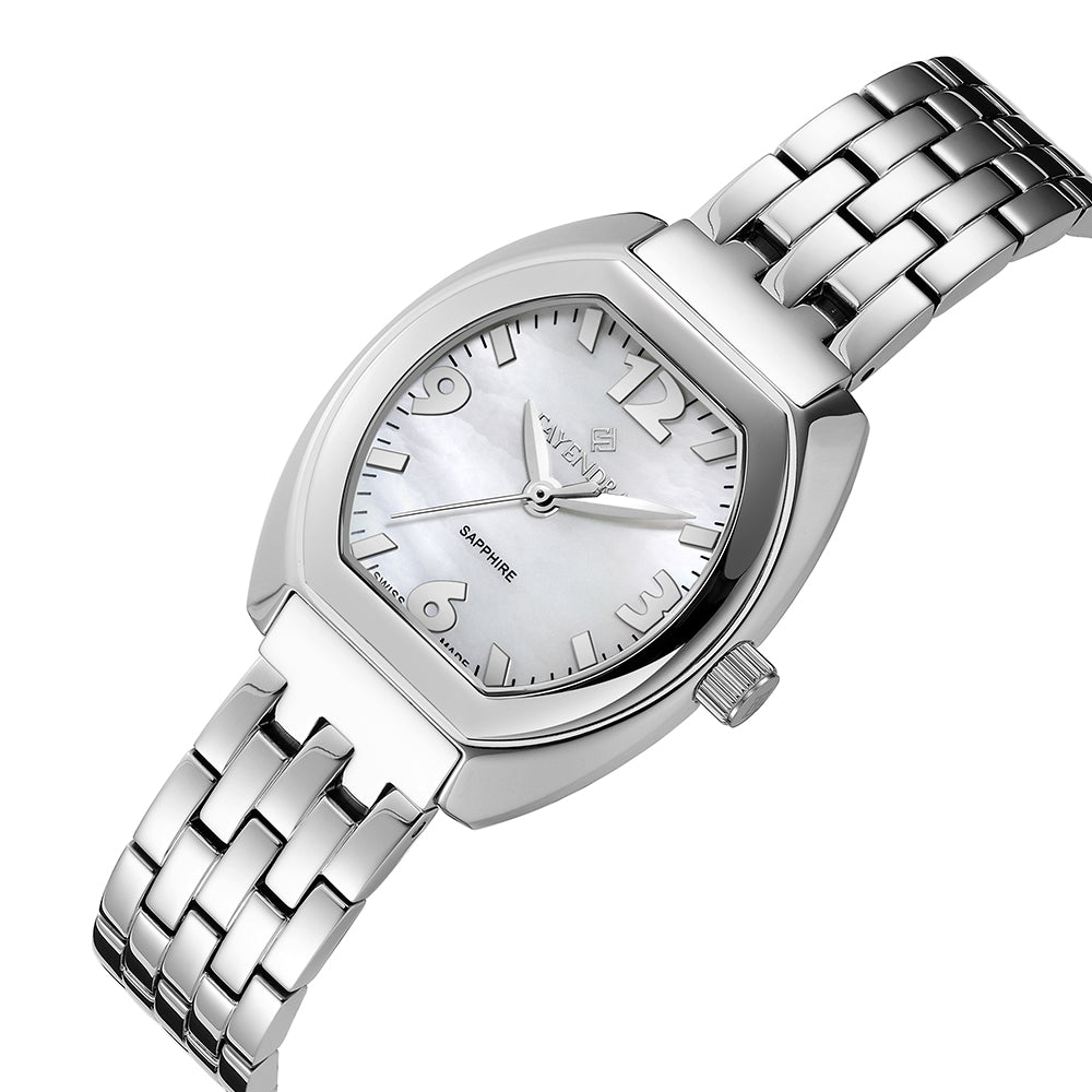 Stainless Steel 316 Watch Silver Color - WHITE MOP DIAL