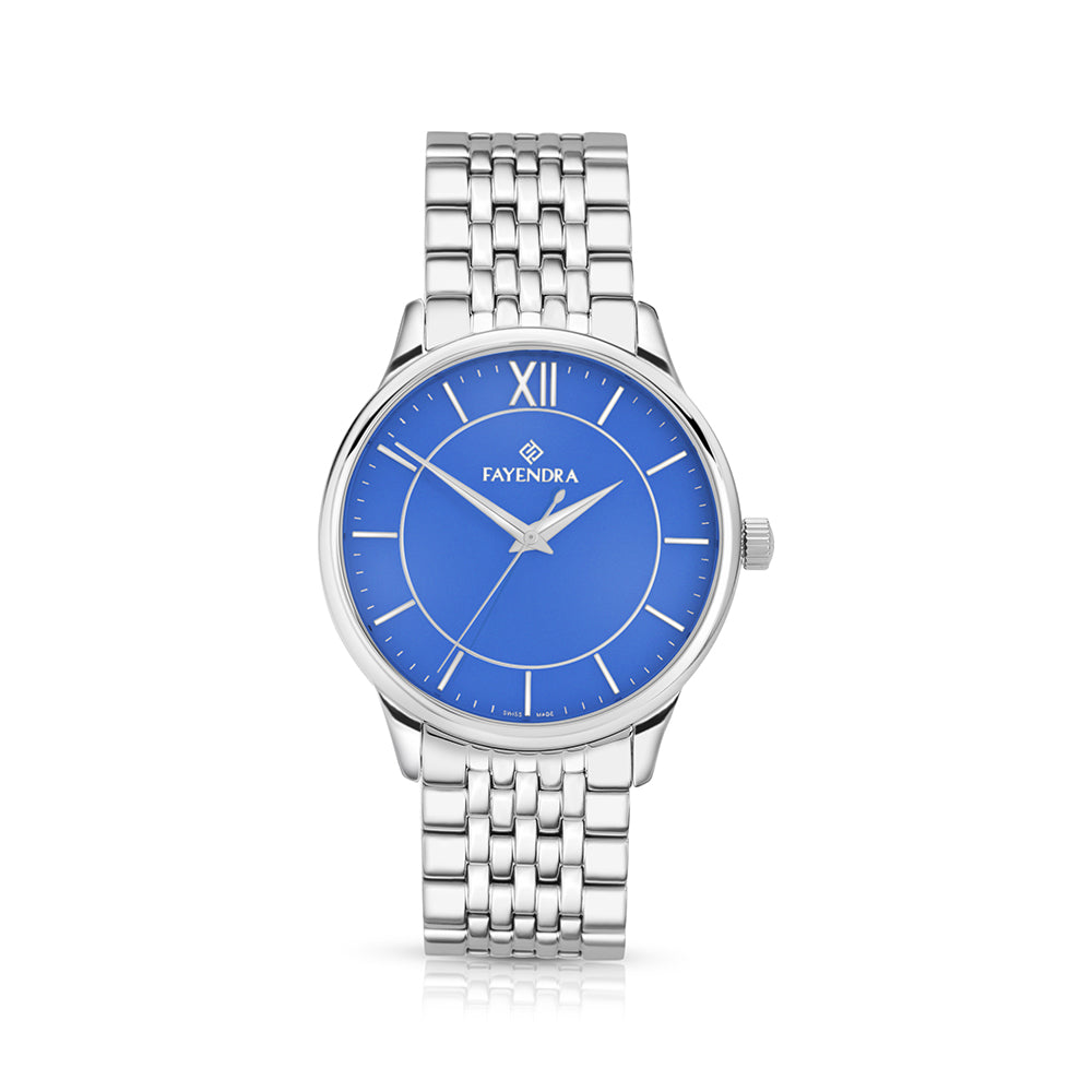 Stainless Steel 316L Watch Silver Color For Men - BLUE MOP DIAL