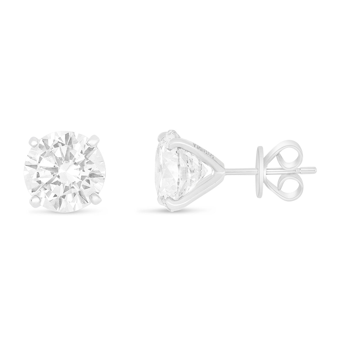 Sterling Silver 925 Earring Rhodium Plated Embedded With White Zircon