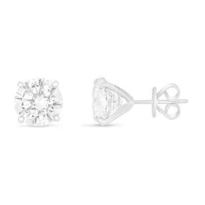 Sterling Silver 925 Earring Rhodium Plated Embedded With White Zircon