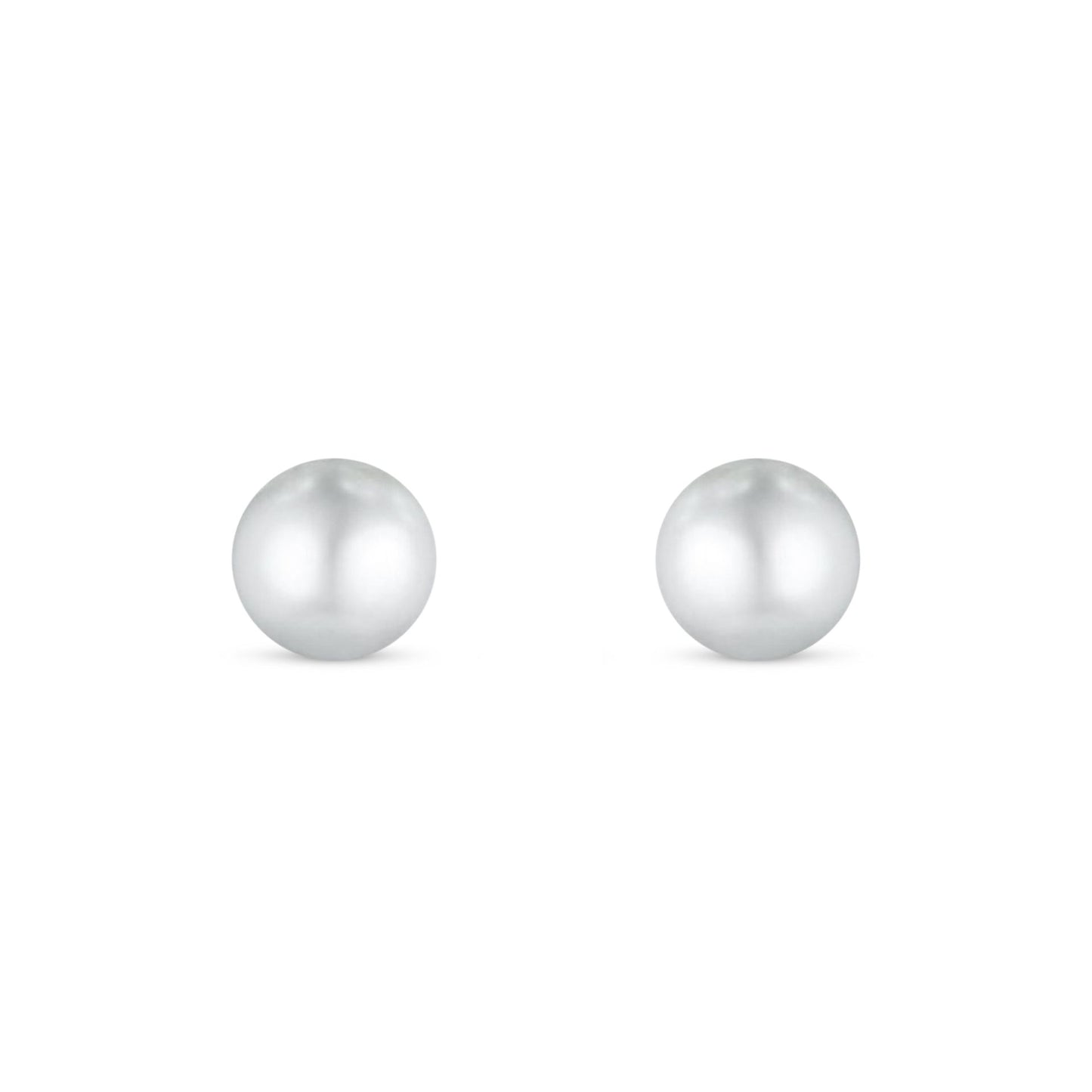 Sterling Silver 925 Earring Rhodium Plated Embedded With Natural White Pearl