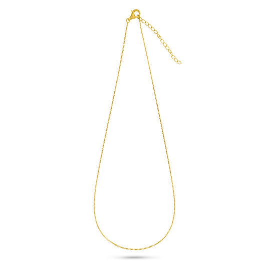 سلسلة من الفضة الخالصة عيار 925 مطلي ذهبي (40cm)