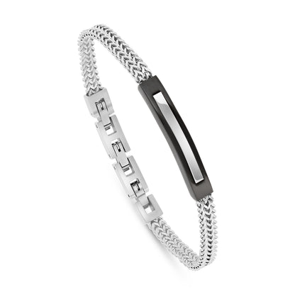 Stainless Steel 316L Bracelet, Silver And Black Color For Men