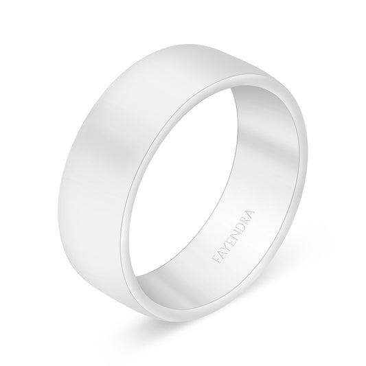 Sterling Silver 925 Wedding Ring Rhodium Plated For Men