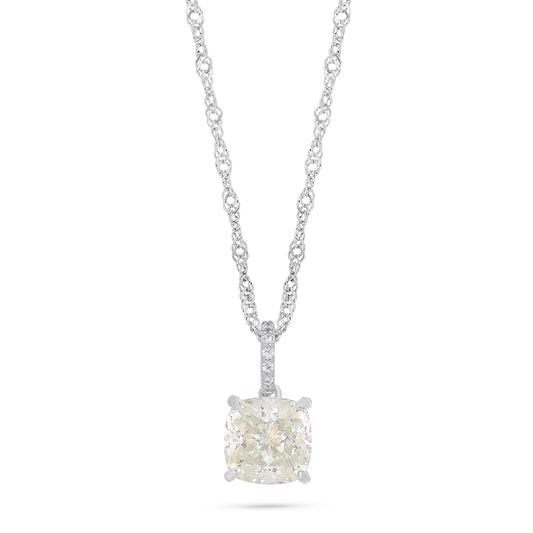 Sterling Silver 925 Necklace Rhodium Plated Embedded With Diamond Zircon And White Zircon
