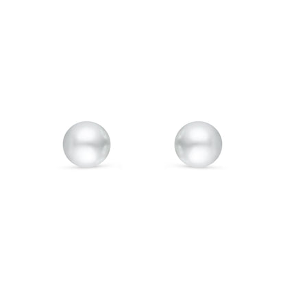 Sterling Silver 925 Earring Rhodium Plated Embedded With Natural White Pearl And White Zircon