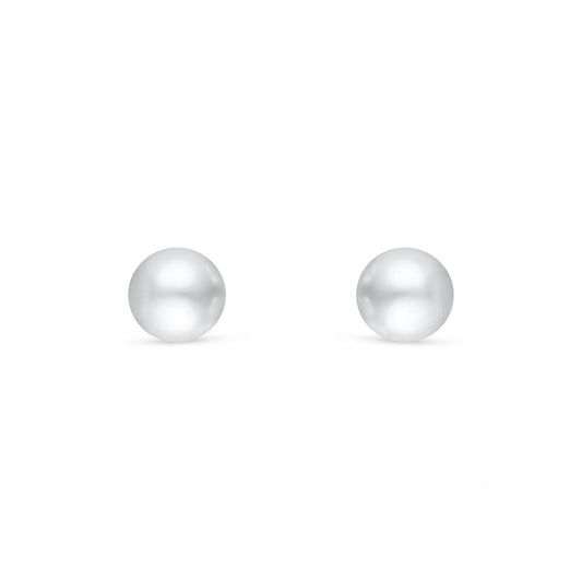 Sterling Silver 925 Earring Rhodium Plated Embedded With Natural White Pearl And White Zircon