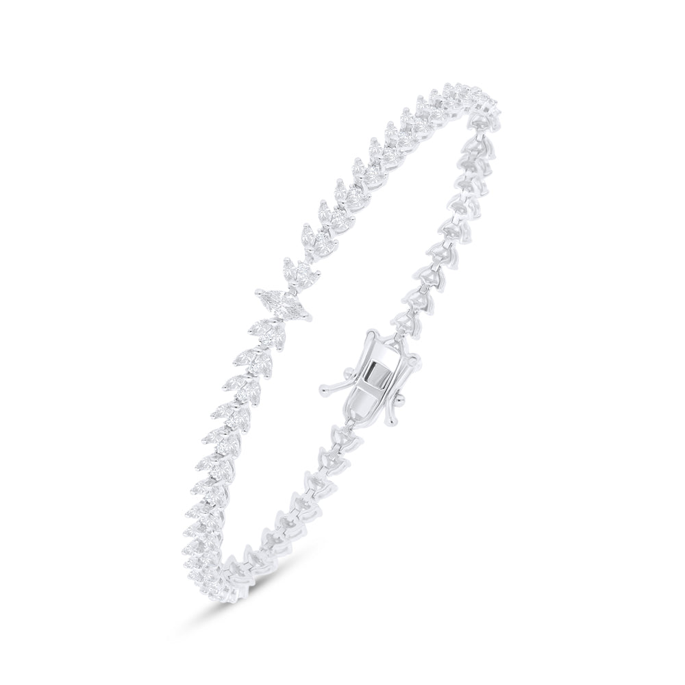 Sterling Silver 925 SET Rhodium Plated Embedded With White Zircon