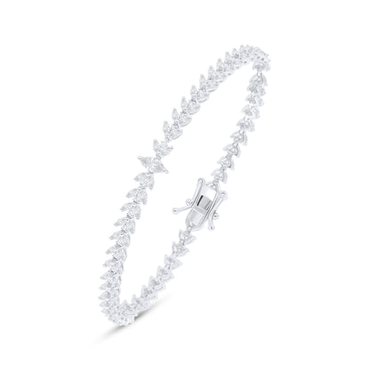 Sterling Silver 925 SET Rhodium Plated Embedded With White Zircon
