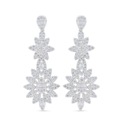 Sterling Silver 925 Set Rhodium Plated Embedded With White Zircon