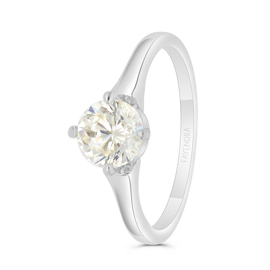 Sterling Silver 925 Ring Rhodium Plated Embedded With Diamond Zircon