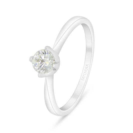 Sterling Silver 925 Ring Rhodium Plated Embedded With Diamond Zircon And White Zircon