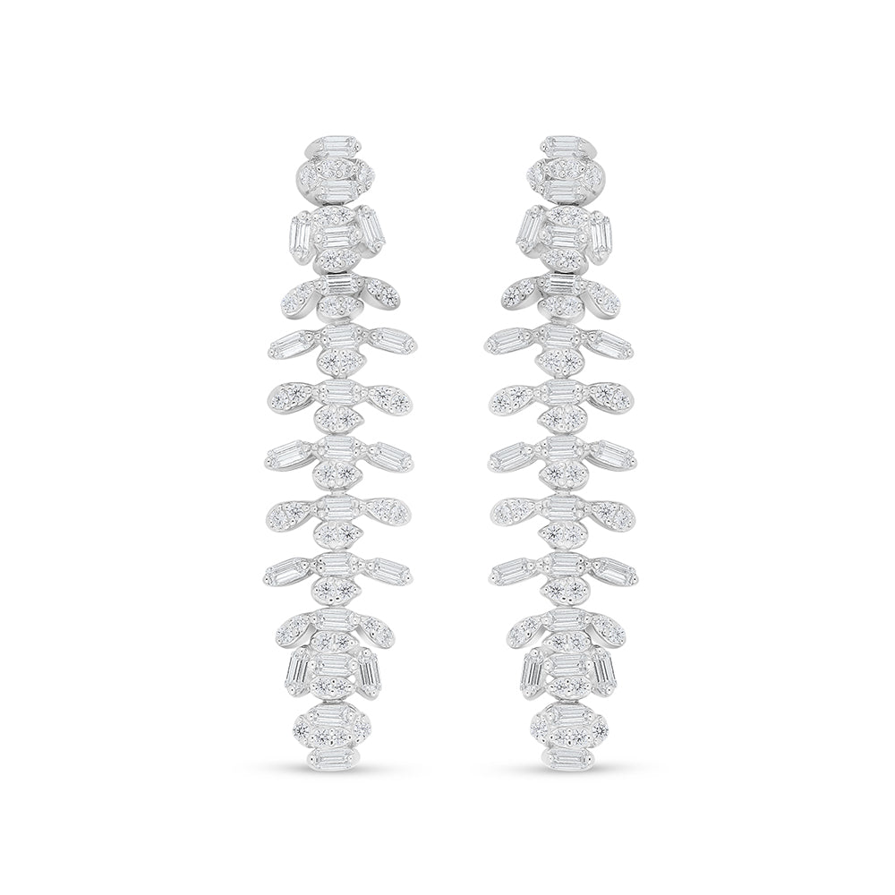 Sterling Silver 925 Set Rhodium Plated Embedded With White Zircon
