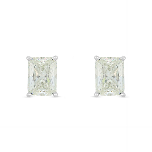 Sterling Silver 925 Earring Rhodium Plated Embedded With Diamond Zircon