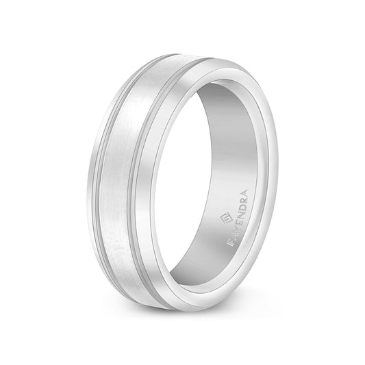 Tungsten Carbide Wedding Ring Rhodium Plated For Men