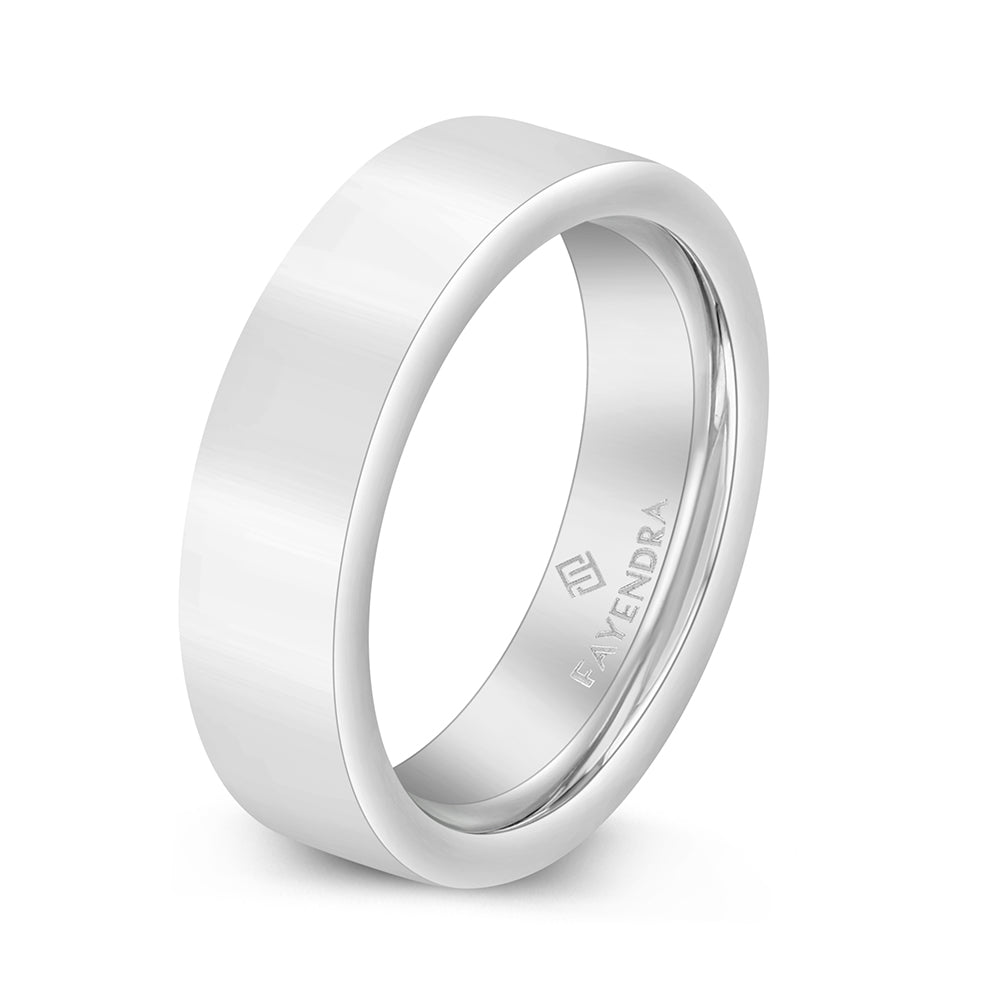 Tungsten Carbide Wedding Ring Rhodium Plated For Men