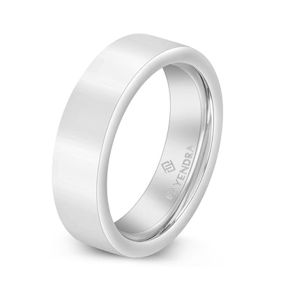 Tungsten Carbide Wedding Ring Rhodium Plated For Men