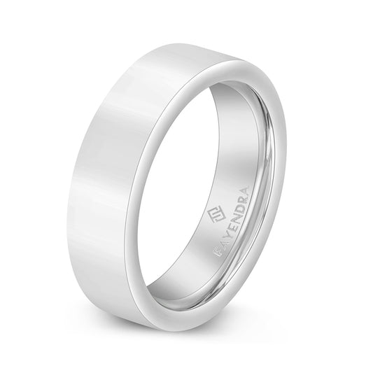 Tungsten Carbide Wedding Ring Rhodium Plated For Men