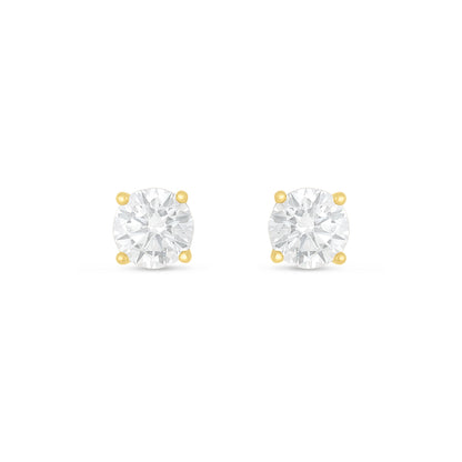Sterling Silver 925 Earring Golden Plated Embedded With White Zircon