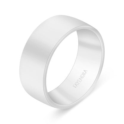 Sterling Silver 925 Wedding Ring Rhodium Plated For Men