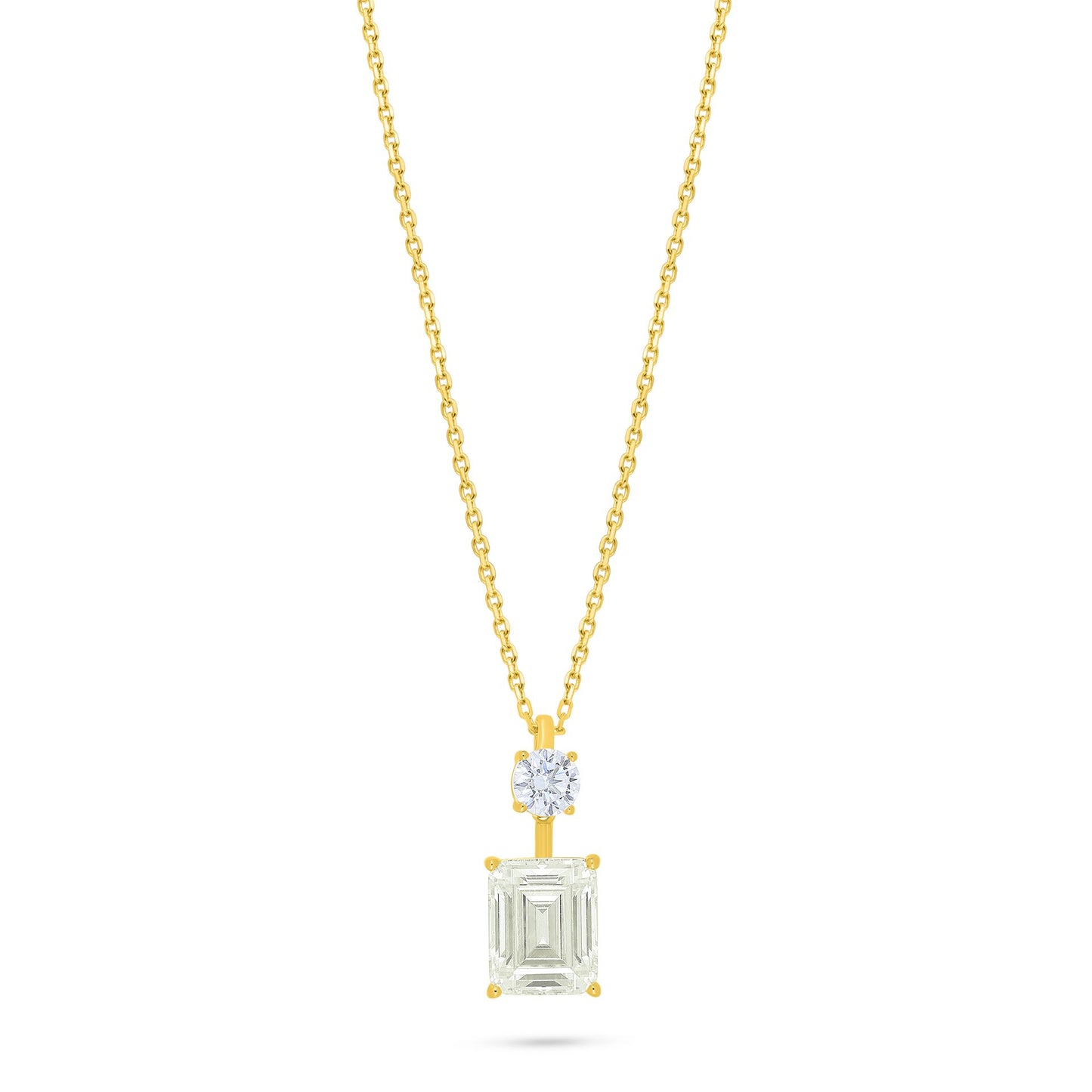 Sterling Silver 925 Necklace Golden Plated Embedded With Diamond Zircon And White Zircon