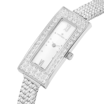 Stainless Steel 316L Watch Silver Color Embedded With White Zircon - WHITE MOP DIAL