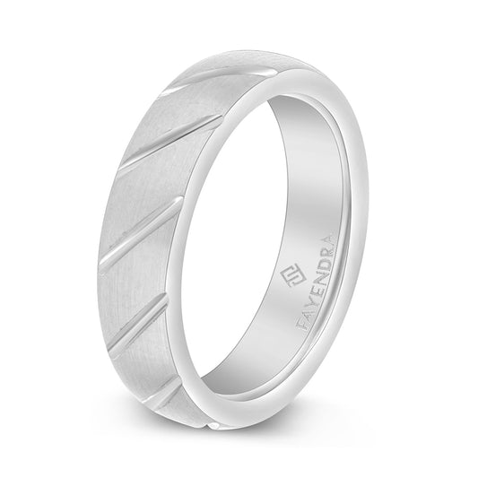 Tungsten Carbide Wedding Ring Rhodium Plated For Men