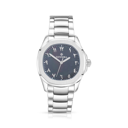 Stainless Steel 316L Watch Silver Color For Men - BLACK MOP DIAL