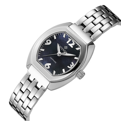Stainless Steel 316 Watch Silver Color - BLACK MOP DIAL