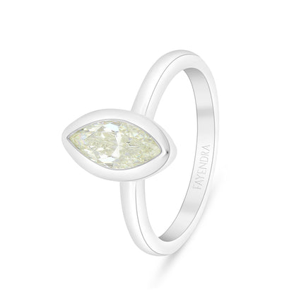 خاتم من الفضة الخالصة عيار 925 مطلي روديوم مرصع بالزركون الكناري الالماسي