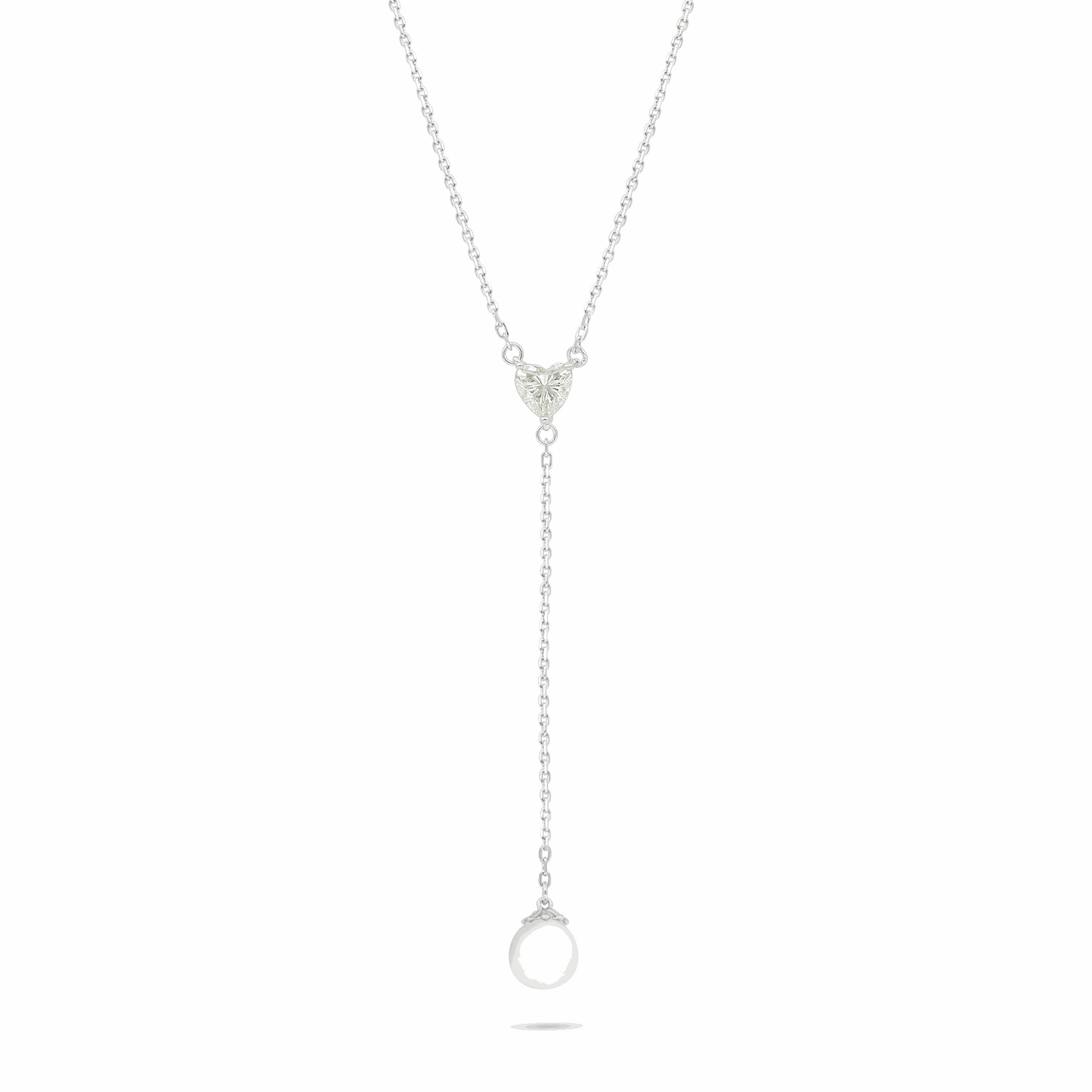 Sterling Silver 925 Necklace Rhodium Plated Embedded With Natural White Pearl And Diamond Zircon