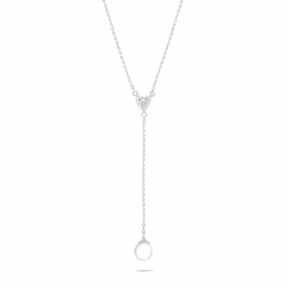 Sterling Silver 925 Necklace Rhodium Plated Embedded With Natural White Pearl And Diamond Zircon
