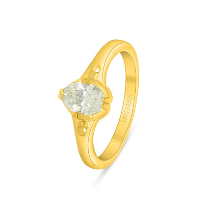 خاتم من الفضة الخالصة عيار 925 مطلي ذهبي مرصع بالزركون الكناري الالماسي 