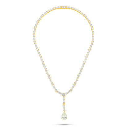 Sterling Silver 925 SET Golden Plated Embedded With Diamond Zircon And White Zircon