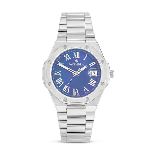Stainless Steel 316L Watch Silver Color For Men - BLUE MOP DIAL