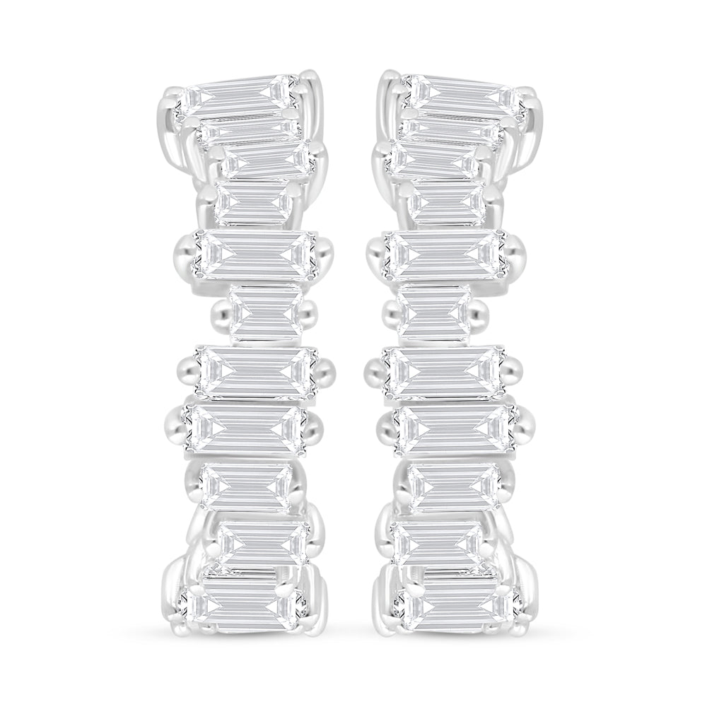Sterling Silver 925 SET Rhodium Plated Embedded With White Zircon