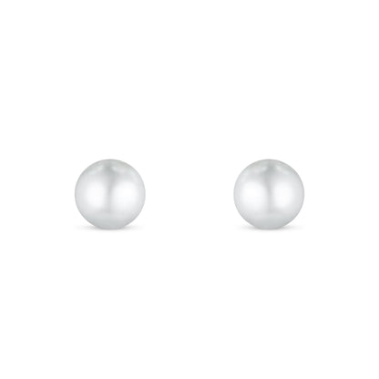 Sterling Silver 925 Earring Golden Plated Embedded With Natural White Pearl