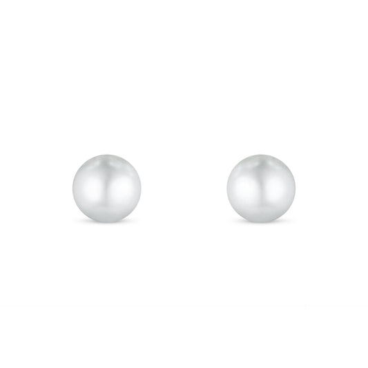 Sterling Silver 925 Earring Golden Plated Embedded With Natural White Pearl
