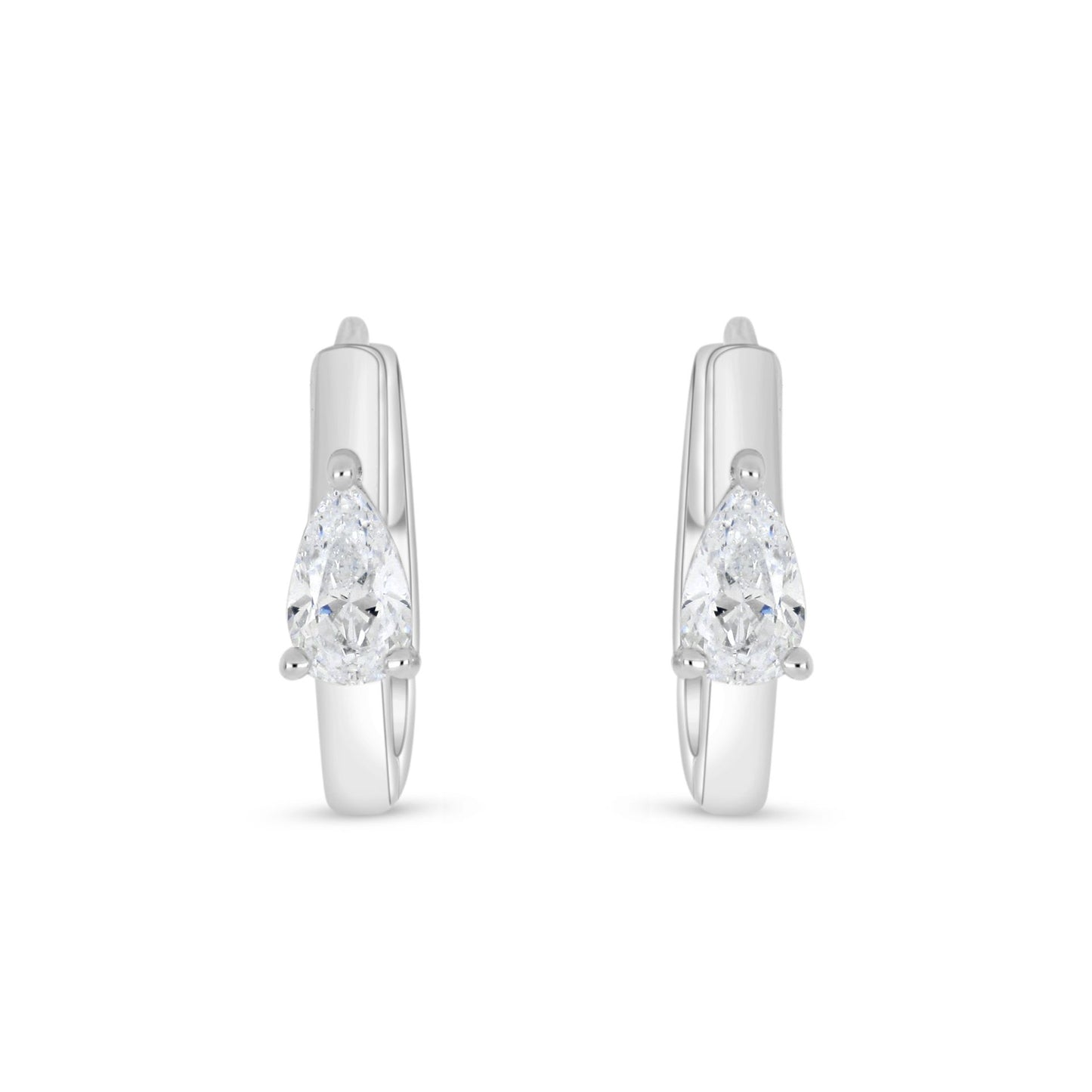 Sterling Silver 925 Earring Rhodium Plated Embedded With White Zircon