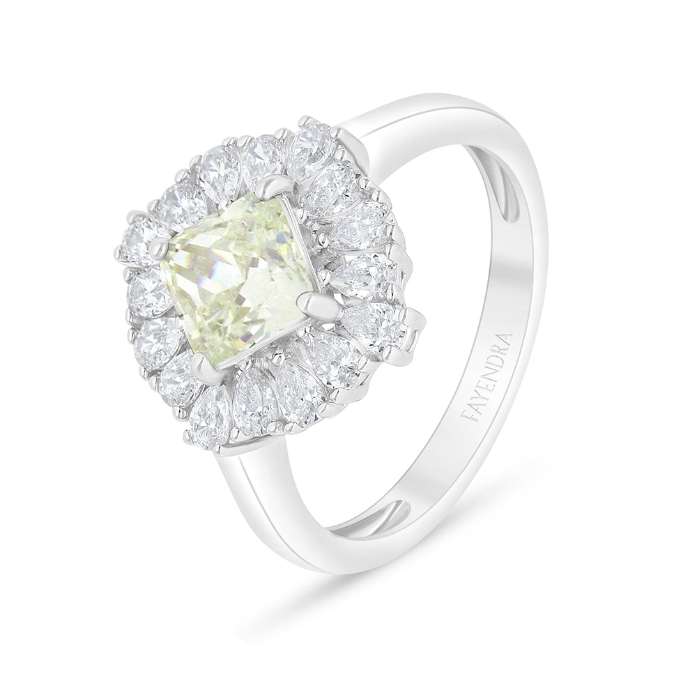 Sterling Silver 925 SET Rhodium Plated Embedded With Diamond Zircon And White Zircon