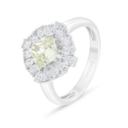 Sterling Silver 925 SET Rhodium Plated Embedded With Diamond Zircon And White Zircon