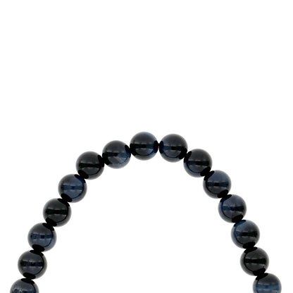 Rosary 45 Sterling Silver 925 Set Oxidized Embedded With BlueTiger Eye Bead 08 ML LOGO