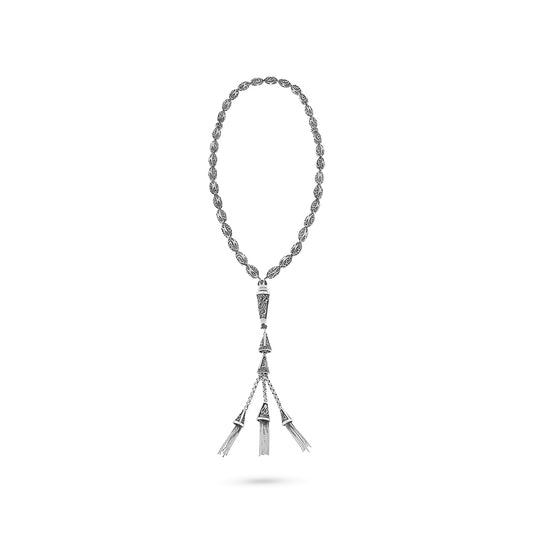 Rosary 925 Sterling Silver Oxidized olive Names of God Embedded with Marcasite stones
