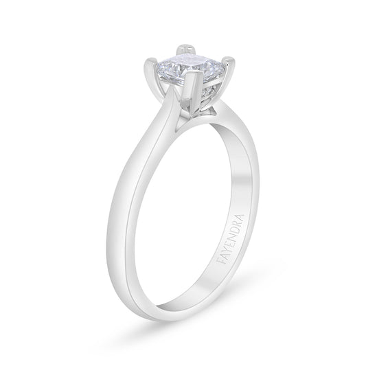 خاتم من الفضة الخالصة عيار 925 مطلي روديوم مرصع فص ابيض