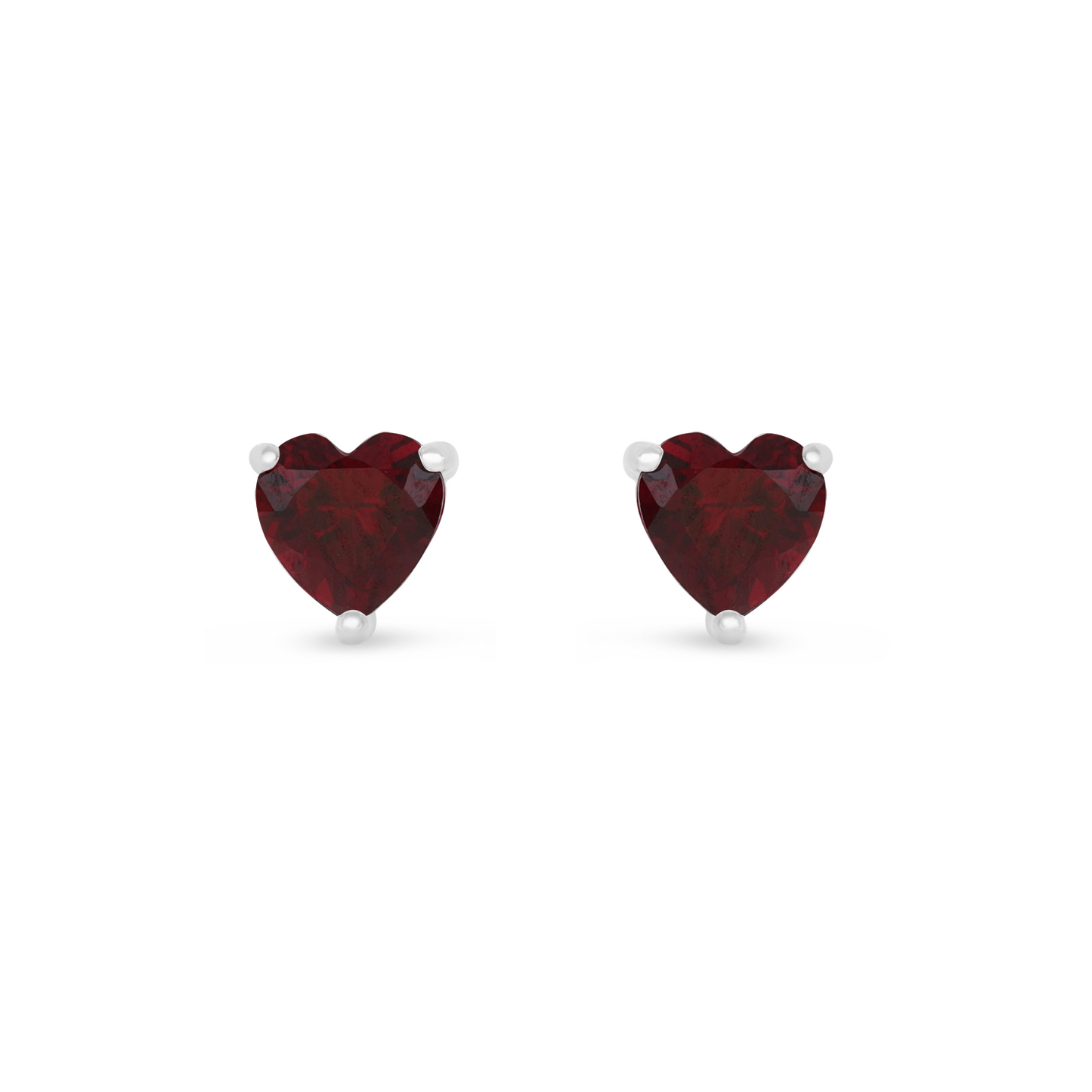 Sterling Silver 925 Earring Rhodium Plated Embedded With Ruby Corundum